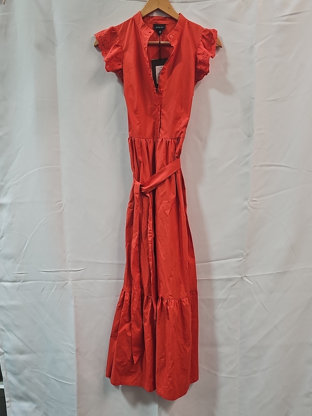 WHO WHAT WEAR TIERED MAXI FLUTTER SLEEVE DRESS BFPM-09-237